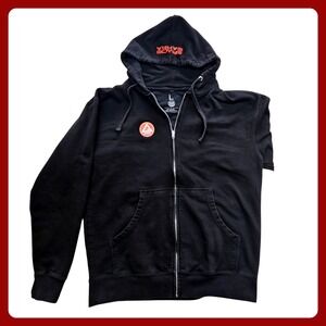 Gracie Barra GB Wear BJJ Jiu Jitsu Zip Up Hoodie Black Mens Large USA MMA